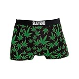 Sletend Marijuana Weed Leaf Men's Boxer Briefs Soft Breathable Comfort Underwear Stretch Boxer Shorts L