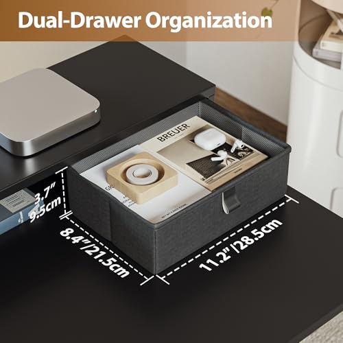 Image of Agilestic L-Shaped Electric Standing Desk, 63x55 Inch Ergonomic Adjustable Height Desk with Storage, Stand Up Corner Desk Sit Stand Computer Table Power Outlet & LED Lights, Office Table, Black
