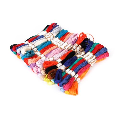 Fil à broder en coton Homoyoyo : lot de 100 échevettes multicolores pour point de croix