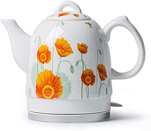 Fisecnoo Keramik Wasserkocher Akku Wasser Teekanne, 1,5 l Teekanne Retro-Krug, 1350 W Wasser schnell für Tee, Kaffee…