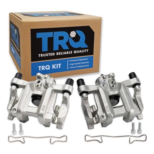 Image of TRQ Rear Driver and Passenger Side Brake Caliper Set Hardware Caliper Brackets Compatible with 16-19 Honda Civic with 260mm Diameter Rear Rotors