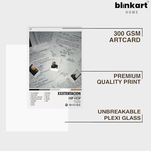 Image of BLINKART XXXTENTACTION- 17 Wall Photo Frames | Wall Art for Bedroom, Living Room, Studio or Office | Album Cover Print with Spotify Song Link QR Code | Gift for Fans - 8x12 In