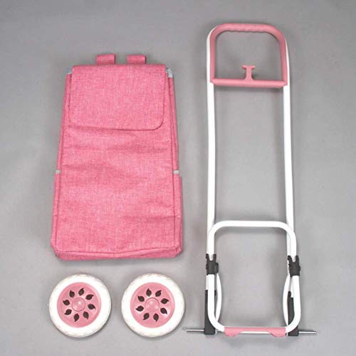 Alte Person Einkaufswagen ,Einkaufswagen Ladewagen Kleiner Einkaufswagen Tragbare Haushaltswagen Ältere Supermarkt Klappwagen Auto Gepäckwagen,Marineblau multifunktional – Bild 5