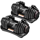 【日本企業】ダンベル 可変式 24kg/40kg アジャスタブルダンベル 1個/2個セット 15/17段階調節 3秒で重量調整 クイックダンベル 筋トレ A01 (黒，40kg×2)