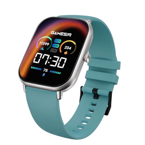 Image of GameSir H9 Smartwatch - Big Display | Bluetooth Calling | Heart Rate & SpO2 Monitor | 100+ Sports Modes | Long Battery | IP68 Waterproof | TFT Display | Design for Men & Women (Sky Blue)
