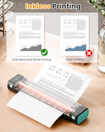Image of Phomemo M08F Pro Portable Printers Wireless Travel, [Upgrade] Portable Thermal Printers Support 8.5 inch X 11 inch US Letter, Inkless Bluetooth Printer Compatible with iOS, Android, PC, Printer with Case