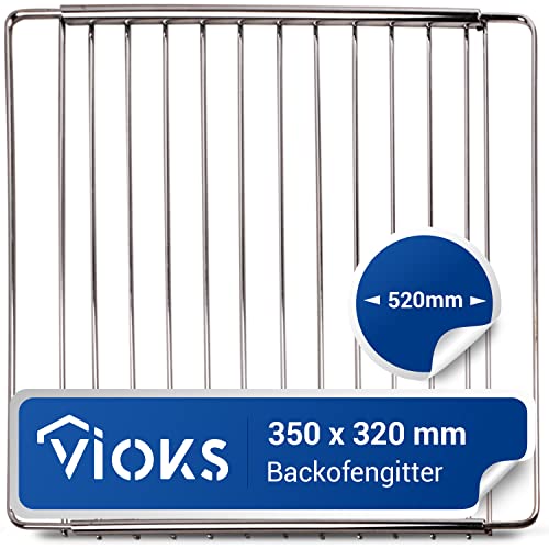 VIOKS Backofen Gitterrost Ausziehbar 350/520mm x 320 mm Grillrost Edelstahl Backofenrost Verstellbar, Gitterrost für Backofen und Herd, Ofen Gitter VIOKS Backofen Gitterrost Ausziehbar 350/520mm x 320 mm Grillrost Edelstahl Backofenrost Verstellbar, Gitterrost für Backofen und Herd, Ofen Gitter