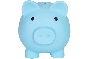 Adorable Shatterproof Plastic Rechargeable Piggy Bank Designed for Children (Blue)