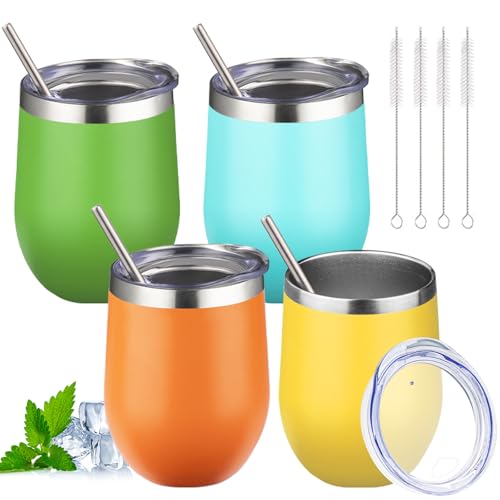 12oz Insulated Stemless Wine Tumblers (4-Pack)