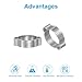 PATIKIL 35 Pack 17-20mm Double Ear Hose Clamp, 304 Stainless Steel O Clip Crimp Rings for Fuel Petrol Pipe Tube Fitting Connections, Silver Tone