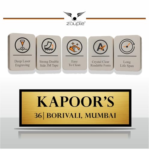 Image of Customize Name Plate, 30x10 CM, Acrylic with Golden Top, Self-Adhesive