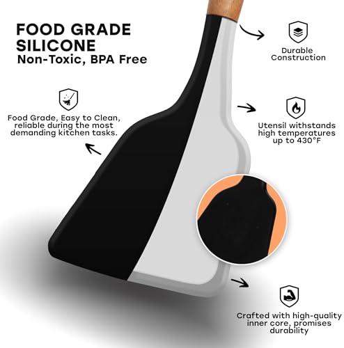 Lumivive Kitchen Utensils Set– Food-Grade Silicone -Elevate Culinary Experience w 24-Piece Premium Cooking Utensils Set-Hanging Loops for Storage Silicone Kitchen Utensils Set(Avoid Abrasive for Wash)