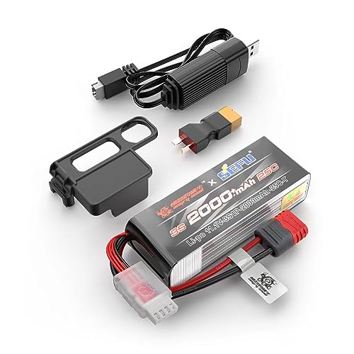 HYPER GO Angry Snail 3S2000 RC Car Upgrade Accessories 3S 11.1V 2000 mAh 25C LiPo Battery, Spare...
