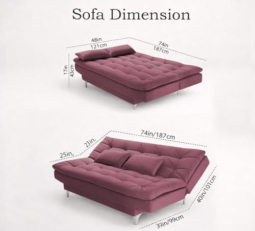 Image of Krancy Solid Wood 3 + 2 Seater Sofa Cum Bed with 2 Cushions | Convertible Wooden Couch for Living Room, Home & Office | Modern Designer Furniture | 3 Years Warranty | Move