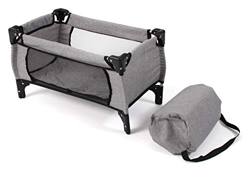 Bayer Chic 2000 653 19 Deluxe Travel Cot for Baby Dolls up to 50 cm Melange Grey - Image 3