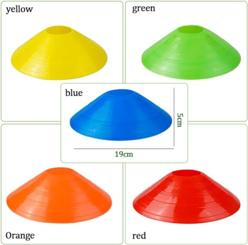 ericotry 20PCS Soccer Disc Cones Agility Training Mark Disks Football Training Cones Sports Disc Cones Holder for Outdoor Sports Space Marker Coaching Practice Equipment - Image 2