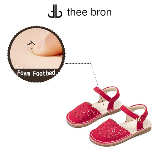 Image of THEE BRON Toddler Floral Cutout Closed Toe Sandals for Girls Breathable Summer Shoes
