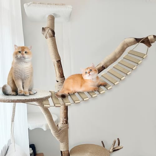 Escalera y puente para gatos 40in en madera miniatura 2