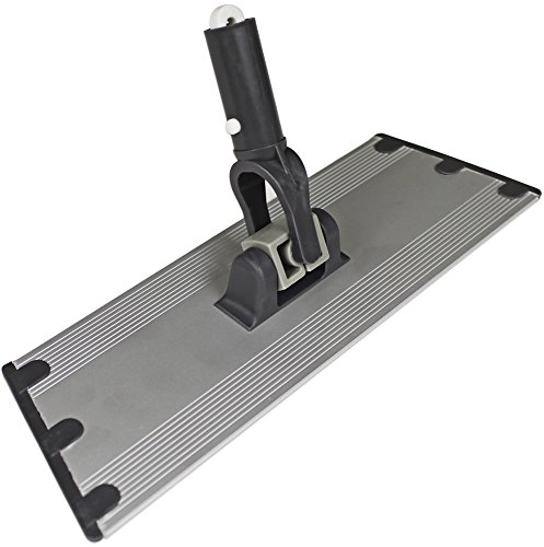 Image of CleanAide Flat Mop Plate Frame for 10 inch Microfiber Pads, Commercial-Grade Aluminum with 360 Swivel, Hook and Loop Fastening, Lightweight and Durable, Gray, 10 inch Frame, 10 Inches