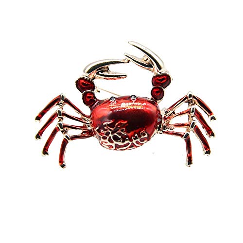 JOYID Cute Crab Brooch Enamel Animal Pin Brooch Clothes Bag Accessories Jewelry Gift