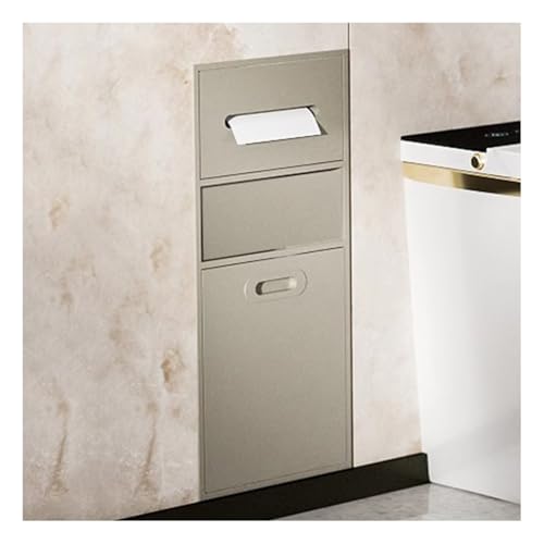 QUSYZD Brushed Stainless Steel Shower Wall Niche - Recessed Shower Caddy & Bathroom Shelf Insert with Trash Can for Storage - Modern Bathroom Organizer,Green-30x65x14cm
