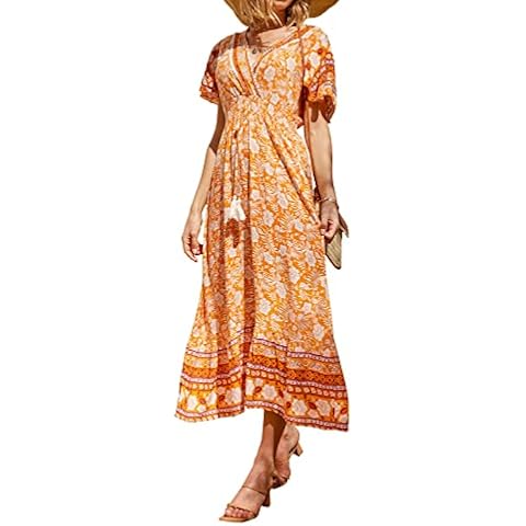 Vestido CUPSHE Maxi étnico naranja Cover