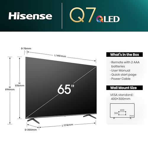 Image of Hisense 65-Inch Q7 Series Quantom Dot 4K UHD VIDAA Smart TV (65Q7N, 2024 Model) - QLED, Native 144Hz, Full Array Local Dimming, Game Mode Pro, Alexa Compatibility