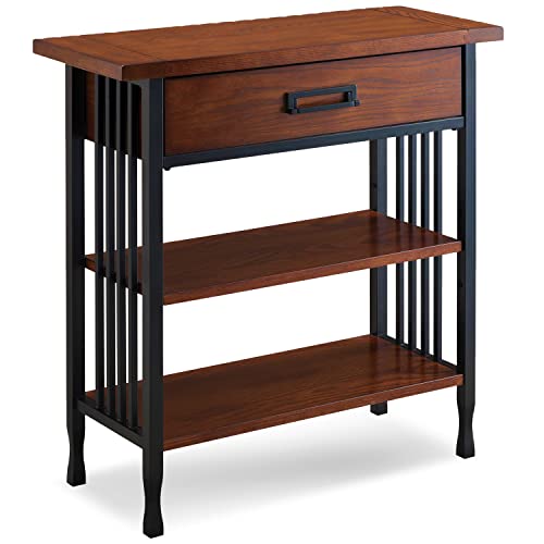 Image of Leick Home SINCE 1912 Ironcraft Foyer Bookcase with Drawer Storage