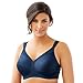 Glamorise Full Figure Plus Size MagicLift Seamless T-Shirt Bra Wirefree #1080 Blue
