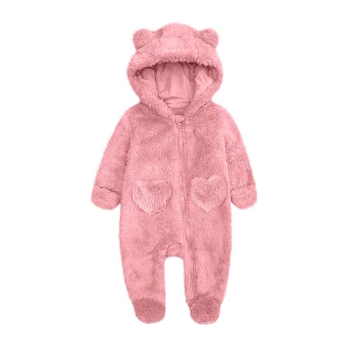 Kids Girl Boy Warm Thick Fuzzy with Hood Bib Pants Shapewear Body Shapers Hoods Outfit Catsuit for Kid Long Sleeve Fall Winter Outerwear Clothing Fashion 3 Months