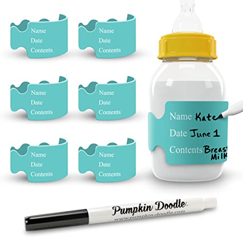 Image of Pumpkin Doodle The Original Write and Reuse Baby Bottle Labels for Daycare