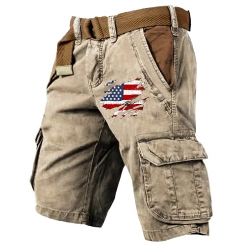 Short cargo homme style vintage ample robuste kaki