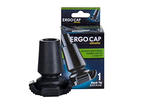 Ergocap Ultralite Crutch/Cane Rubber Tip - Rubber Replacement Foot Pad for Canes/Crutches - Stable Four Point, Engineered to Mimic The Joint Articulation of The Foot/Ankle (1 Unit-Universal)