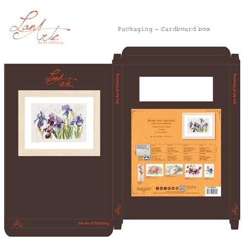 Image of Lanarte Counted Cross Stitch Kit: Irises (Linen), NA, 40 x 28cm