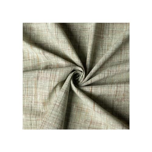 Image of Unstitched Cotton Fabric For Men And Women - Light Weight Trending Self Pattern Khadi Cotton Fabric Material (2.5 Meter, Sea Green, Solid)