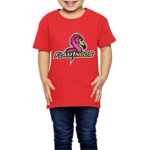 NINJOE 2-6 Years Boys and Girls Classic Pink Flamingos T-Shirt Red Size 5-6 Toddler