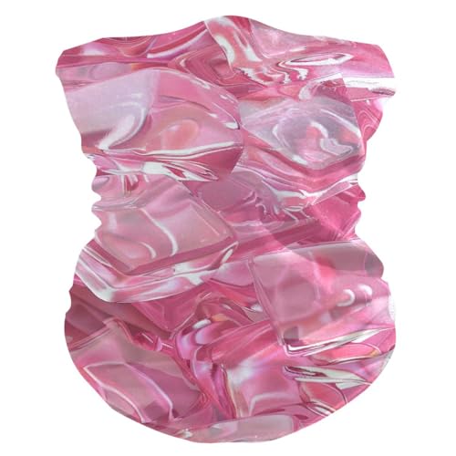 Pink Transparent Ice Cubes Four season Dust and Dirt proof cooling neck gaiter women Multiple Ways to Wear? cloth face mask for women for Motorcycle Kayaking Skiing