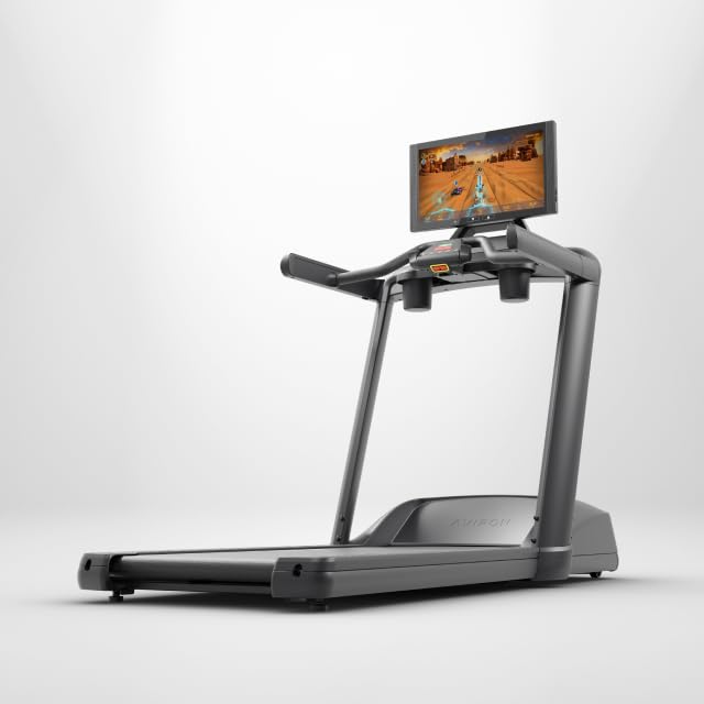 Image of Aviron Victory Treadmill with 22 inch HD Touchscreen. Access to Game-Based Workouts, Streaming, and Classes. Low-Impact 4 inch Step-Up Deck, 3.5 CHP Motor, Up to 12.5 MPH and 12% Incline, Black