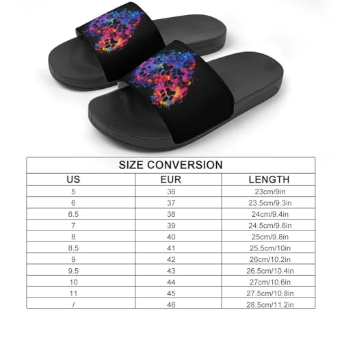 Tie Dye Love Dog Paw House Sandals Non-Slip Bathroom Slippers Beach Summer Shoes for Men Women2
