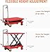 Hydraulic Lift Table Cart, Scissor Lift, Up to 500 Lb Capacity, Maximum Height Lift to 28.5 Inches, Wheels with Locking Mechanism, Mobile Work Table, for Warehouse Shop, Industrial Equipment（red）