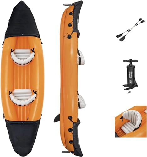 Kayak gonflable pliable double de pêche pour lacs et rivières