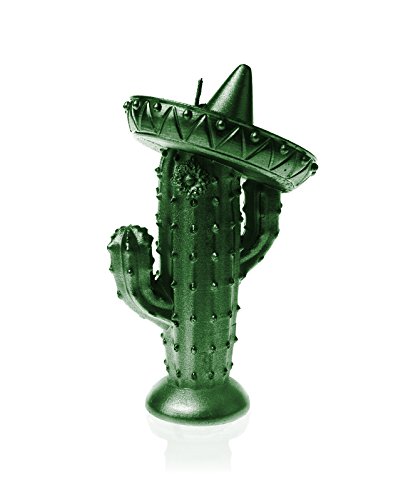 Candellana Candles Cactus and Sombrero, Green Metallic