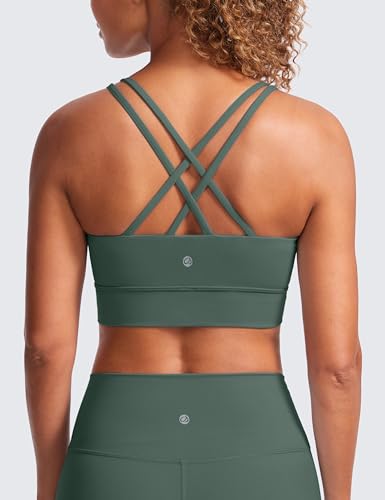 Image of CRZ YOGA Softness Mold Butterluxe Sports Bras | Molded Cup, Light Support, Yoga, Extremely Soft, Longline, Strappy Back, Scoop Neck, for Women