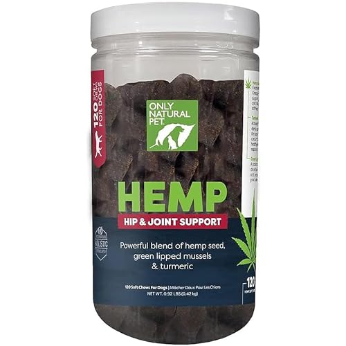 Only Natural Pet Hemp Hip & Joint Support Soft Chews for Dogs, 120 Count