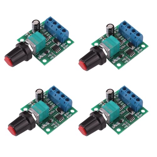 4 Pièces Régulateur de Vitesse Moteur DC PWM 1,8V–12V 2A 30W, Contrôleur de Vitesse à Basse...