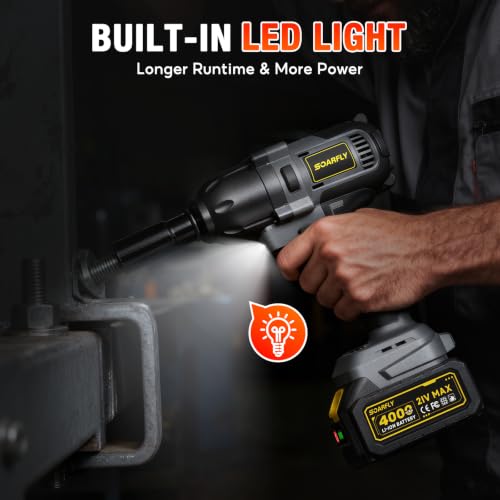 Image of SOARFLY 1 /2 inch Cordless Impact Wrench, 738 Ft-lbs (1000 N.m) Impact Gun