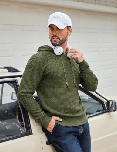 Pull à capuche en tricot de qualité COOFANDY coupe ajustée homme M