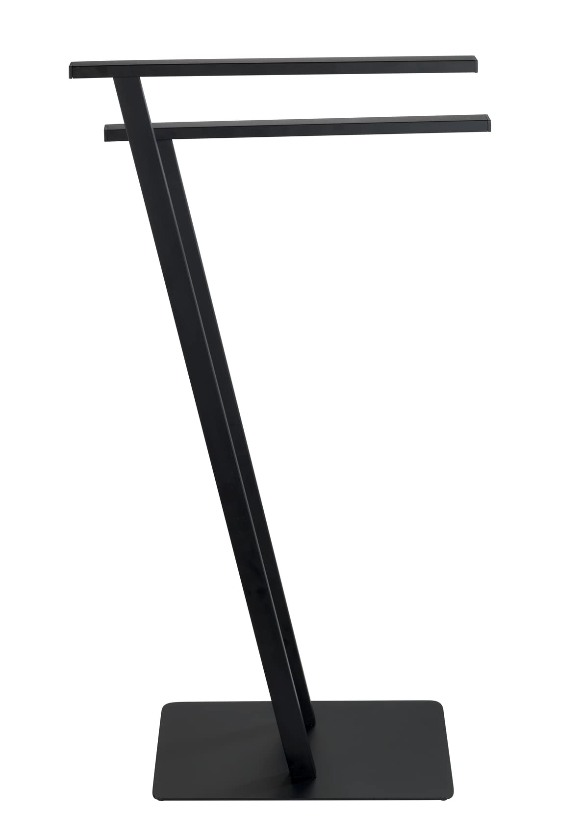 WENKO Porte-Serviettes Lirio, Porte-Serviettes disposé isolément, Porte-vêtements, en Acier Verni, 20 x 76,5 x 40 cm, Noir Mat