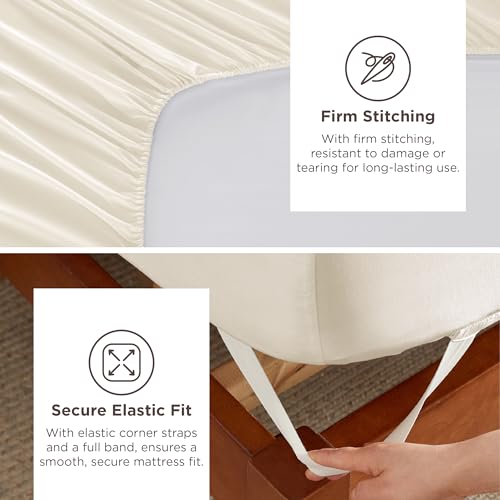 Image of Bedsure Deep Pocket King Sheet Set - Fits Mattresses Up to 21 Inches Thick - 4 Piece GentleSoft Bed Sheets, Moisture Wicking, Soft & Cooling Bedsheet & Pillowcases, Easy & Secure Fit, Ivory