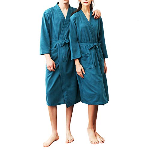Mini Balabala - Vestido de dormitorio kimono de algodón para mujer verde oscuro XL